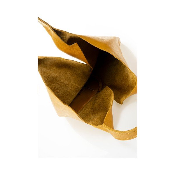 Žltá kožená kabelka Giulia Massari Silvia-image-3