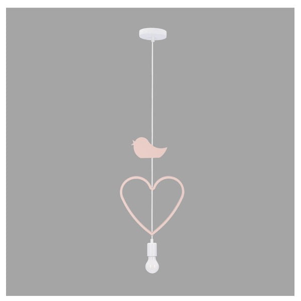 Bielo-ružové detské svietidlo s kovovým tienidlom Single - Candellux Lighting-image-1