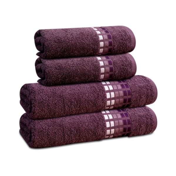 Tmavofialový bavlnený uterák 50x100 cm Darwin – My House-image-2