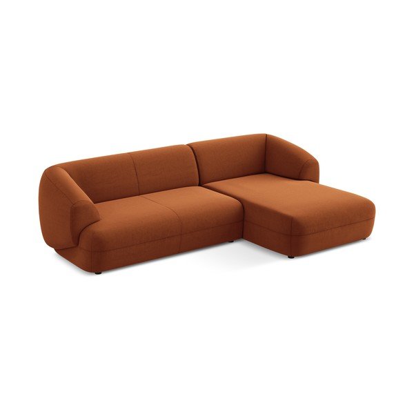 Oranžová zamatová rohová pohovka (pravý roh) Moana – Makamii-image-2