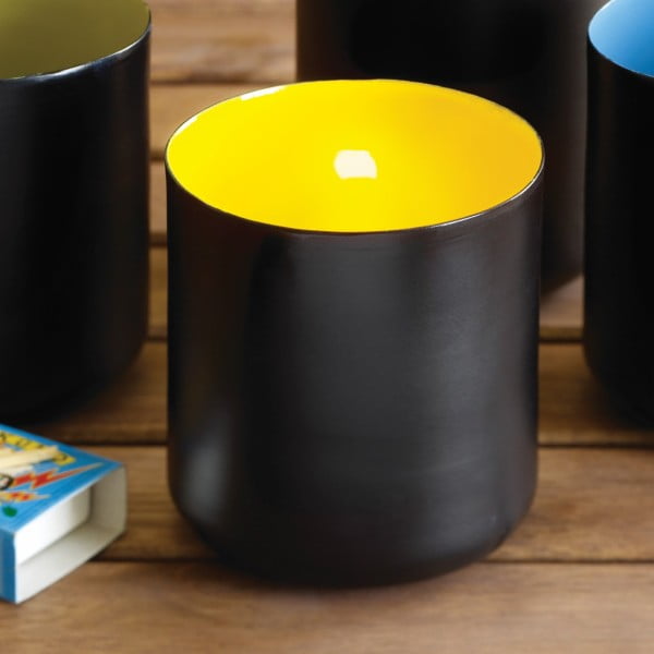 Čierno-žltý kalíšok na sviečku Design Ideas Palette