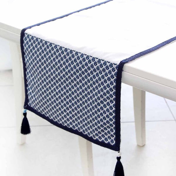 Behúň na stôl Mode, 35 x 140 cm, modrý vzor