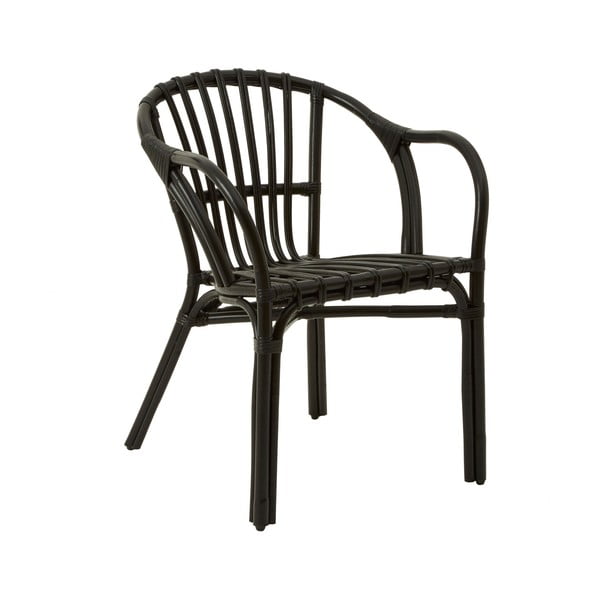 Čierna stolička z ratanu Premier Housewares Havana