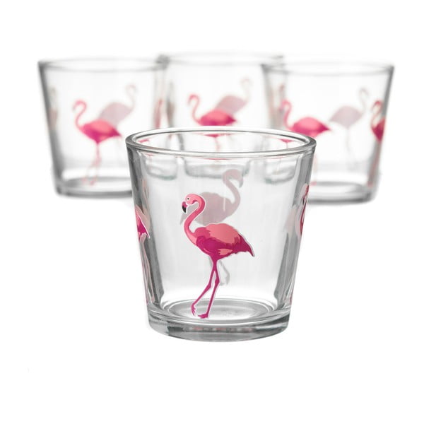 Sada 4 pohárov Unimasa Flamingo, 220 ml
