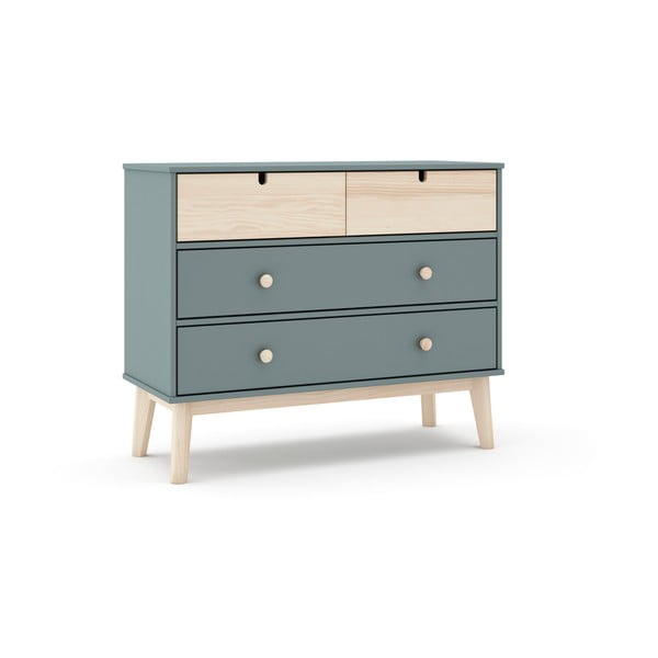 Detská komoda sivozelená 100x81x40 cm Estefania – Marckeric-image-2