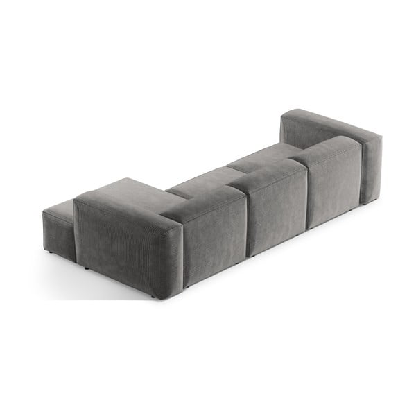 Svetlosivá menčestrová rohová pohovka (pravý roh/s leňoškou) Bergamo – Cosmopolitan Design-image-4