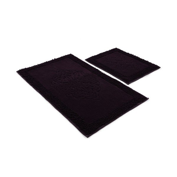 Tmavofialové kúpeľňové predložky v súprave 2 ks 100x60 cm Piante – Foutastic-image-2