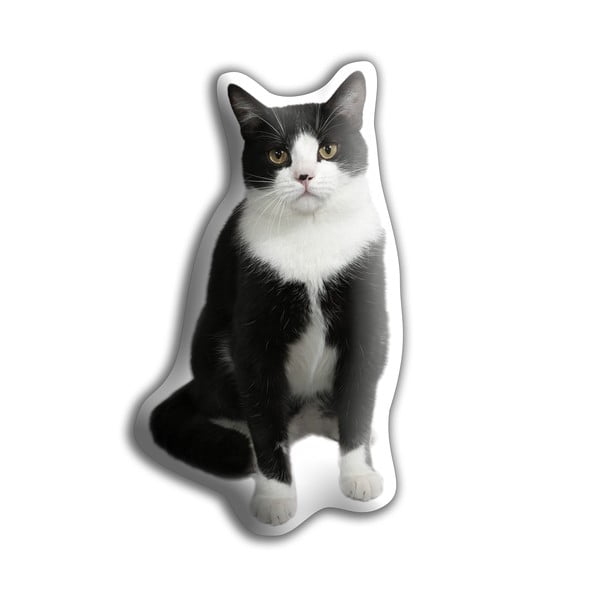 Vankúšik s potlačou čiernobielej mačky Adorable Cushions