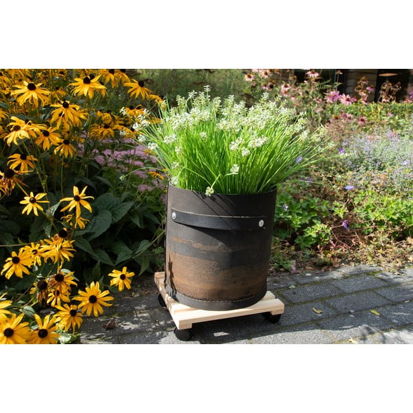 Drevený pojazdný podstavec pod kvetináč (výška  8 cm) Indoor & Outdoor – Esschert Design-image-1