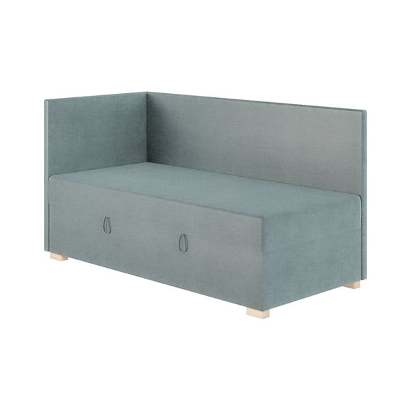 Modrá rohová detská posteľ s úložným priestorom s matracom 90x200 cm Flexi – Ghado-image-3