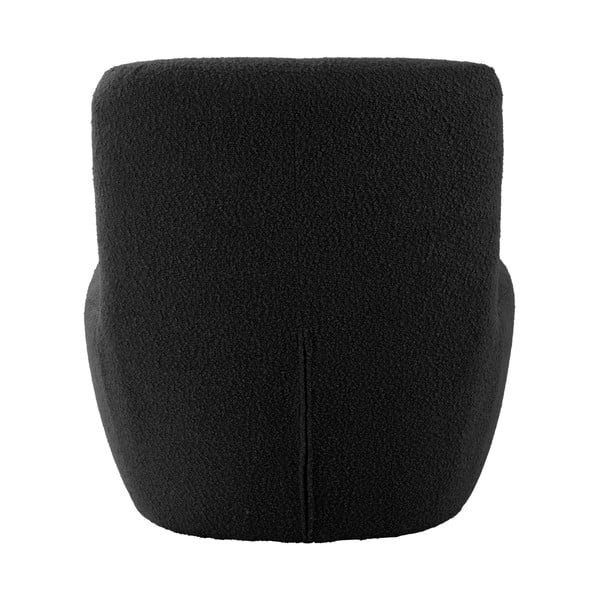 Čierne kreslo z textílie buklé Ada – Leitmotiv-image-3