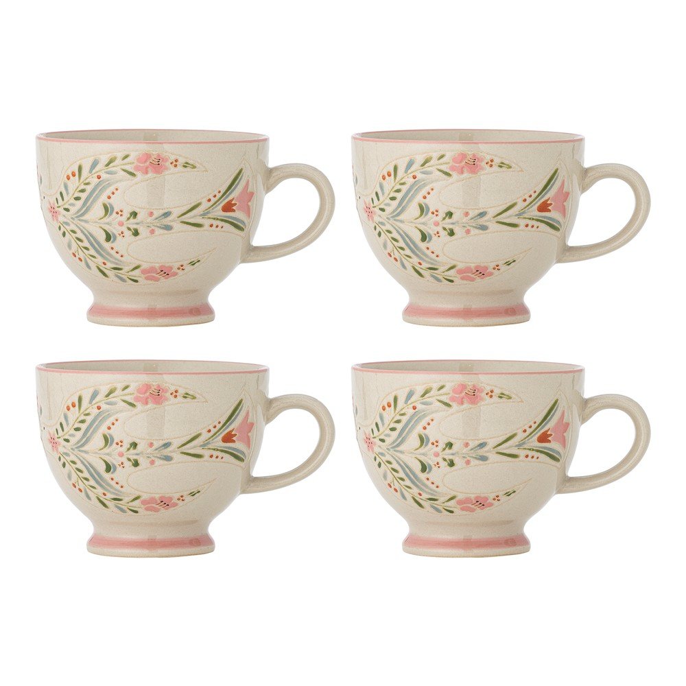 Biele keramické hrnčeky v súprave 4 ks 400 ml Rosalynde – Bloomingville