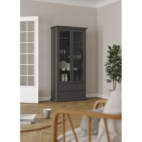 Sivá vitrína 96x201 cm Paris – Tvilum-image-1