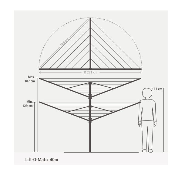 Vonkajší sušiak na bielizeň Lift-O-Matic 40m – Brabantia-image-1