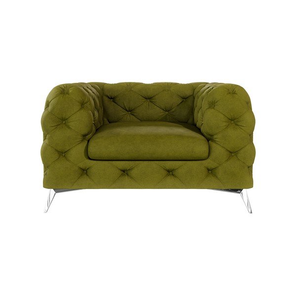 Zelené zamatové kreslo Chelsea – Ropez-image-1