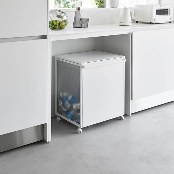 Biely kovový odpadkový kôš na triedený odpad Tower – YAMAZAKI-image-4