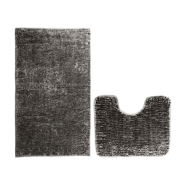 Tmavosivé WC kúpeľňové predložky v súprave 2 ks 80x50 cm Bati – Restilo
