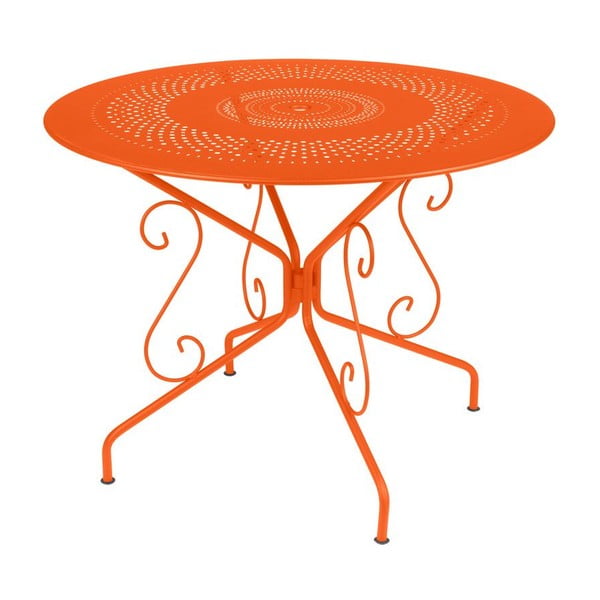 Oranžový kovový stôl Fermob Montmartre, Ø 96 cm