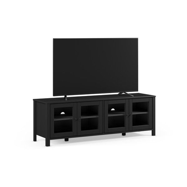 Čierny TV stolík z borovicového dreva 150x50x40 cm Alessandra – Marckeric-image-2