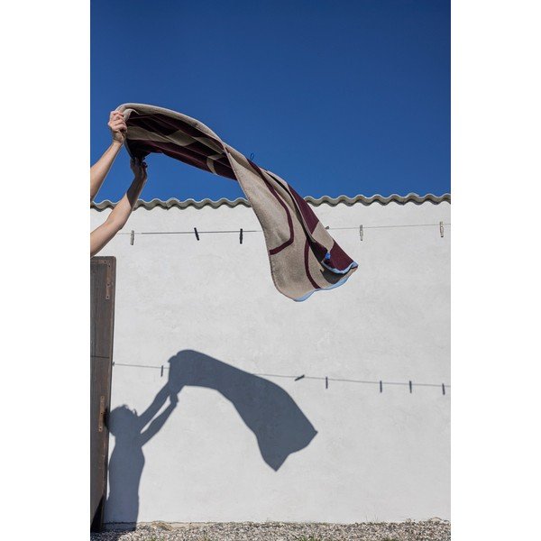 Vínová/sivobéžová froté osuška z bio bavlny 70x133 cm Nova Arte  – Mette Ditmer Denmark-image-4