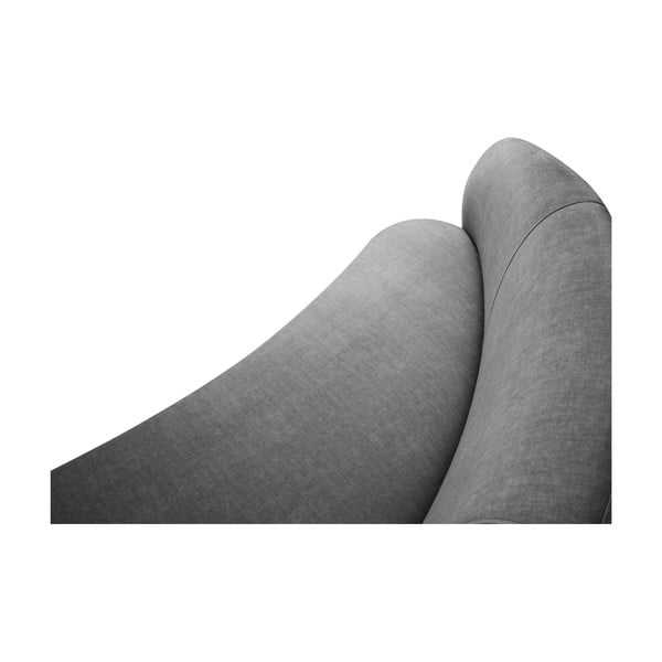 Sivá zamatová asymetrická pohovka Mazzini Sofas Debbie, pravá-image-4