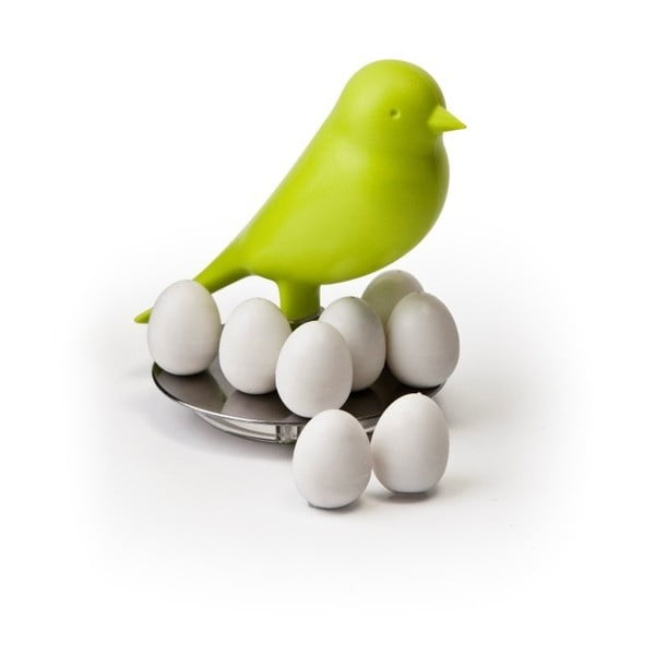Zelený stojan s magnetmi Qualy Magnetic Egg Sparrow