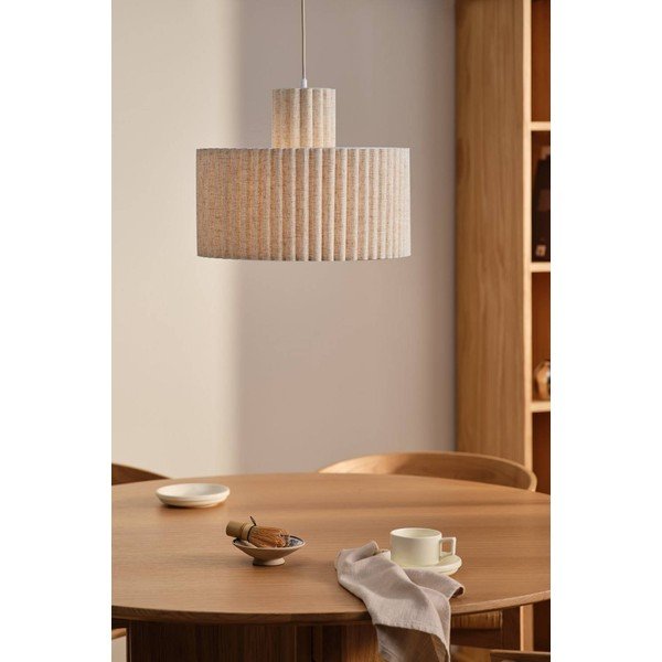 Béžové ľanové závesné svietidlo ø 40 cm Alina – Jotex-image-1