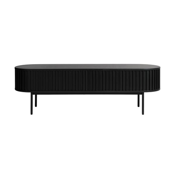 Čierny TV stolík v dekore duba 48x160 cm Siena – Unique Furniture