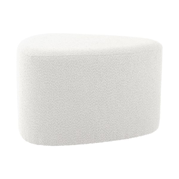 Biely taburet z textílie buklé Ada – Leitmotiv-image-2