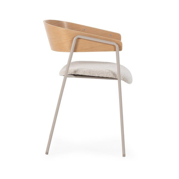 Svetlosivé/v prírodnej farbe čalúnené jedálenské kreslá v súprave s podrúčkami 2 ks Cora – MOME-image-4