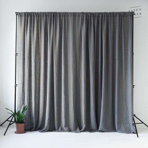 Sivý záves 250x230 cm - Linen Tales