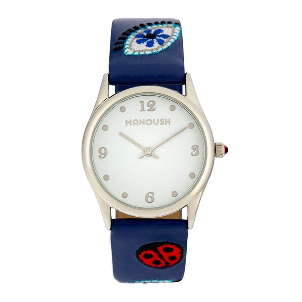 Dámske hodinky s modrým remienkom Manoush Ladybird