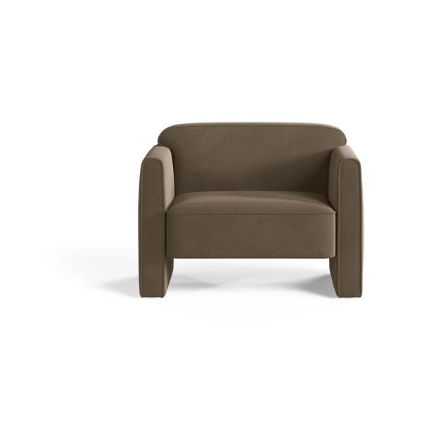 Taupe zamatové kreslo Abby – Micadoni -image-1