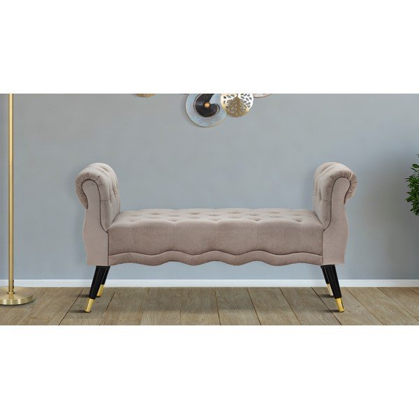 Taupe zamatová lavica Paris – Mauro Ferretti-image-1