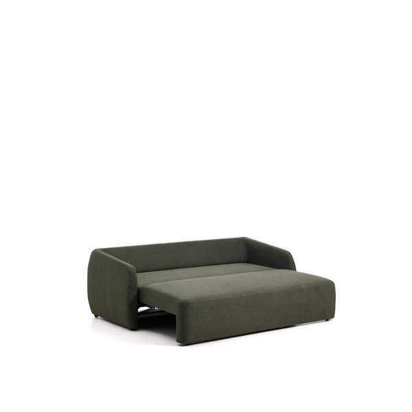Tmavozelená ženilková rozkladacia pohovka 218 cm Laira – Kave Home-image-3
