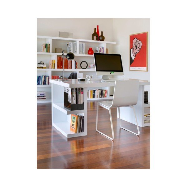 Biely pracovný stôl TemaHome Multi, 180 cm-image-1