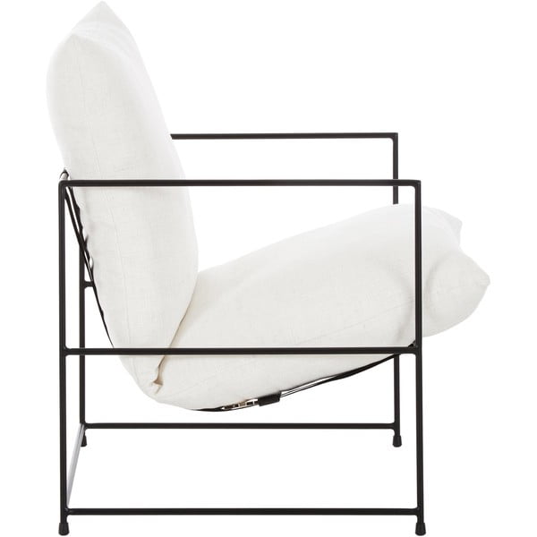 Biele kreslo s kovovým rámom Wayne - Westwing Collection-image-2