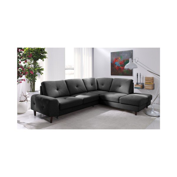Sivá rohová rozkladacia pohovka Windsor & Co. Sofas Beta, pravý roh-image-3