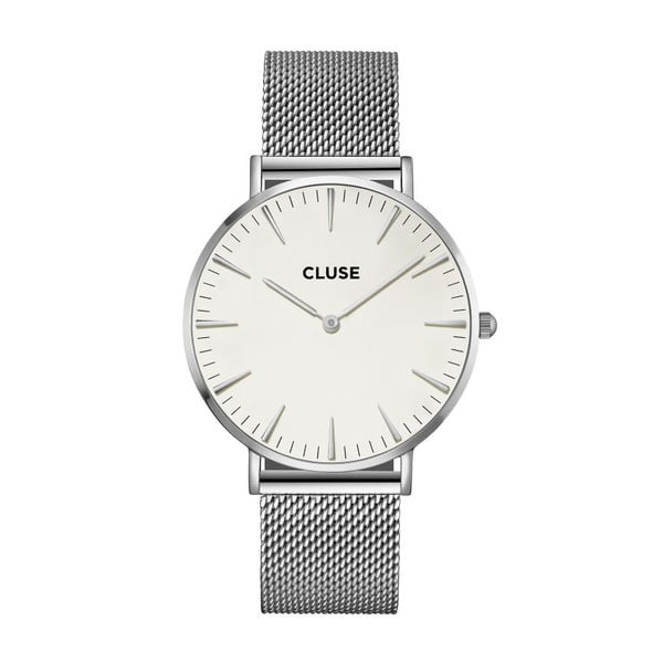 Dámske hodinky antikoro v striebornej farbe s bielym ciferníkom Cluse La Bohéme