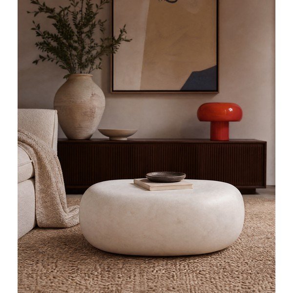 Biely konferenčný stolík 49x65 cm Pebble – vtwonen-image-3