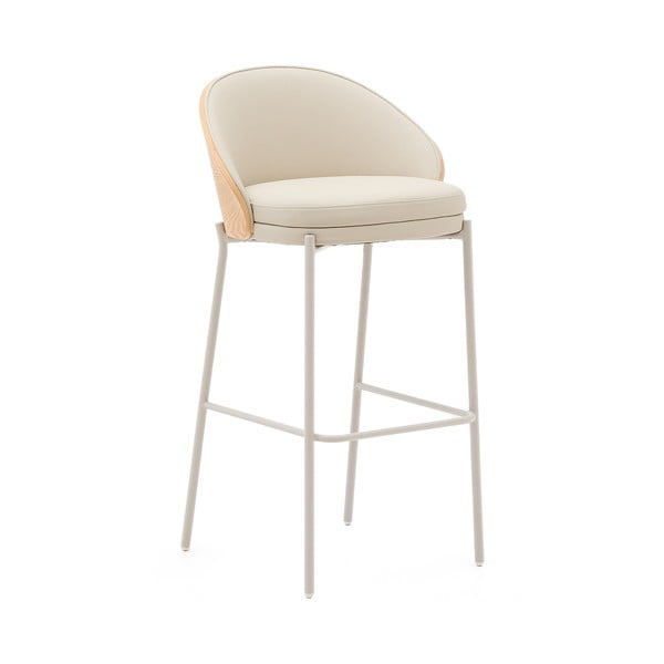 Béžová/v prírodnej farbe barová stolička (výška sedadla 77 cm) Eamy – Kave Home