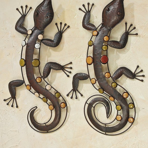 Sada 2 nástenných dekorácií Boltze Lizards, dĺžka 53 cm