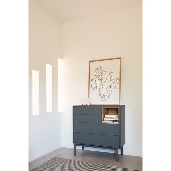 Tmavosivá nízka komoda 90x90 cm Corvo - Teulat-image-1