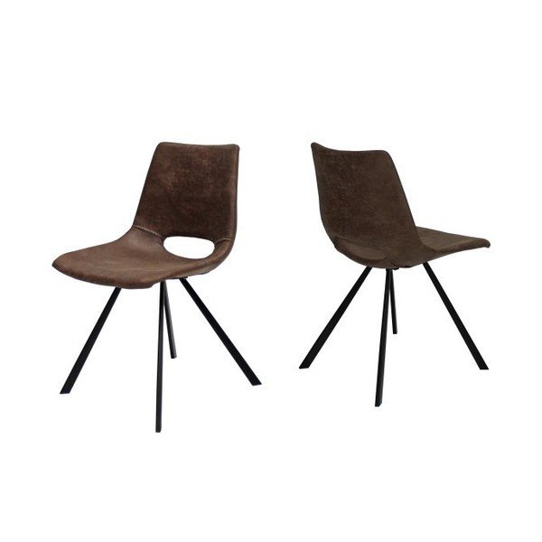 Svetlohnedá jedálenská stolička s čiernou podnožou Canett Coronas-image-1