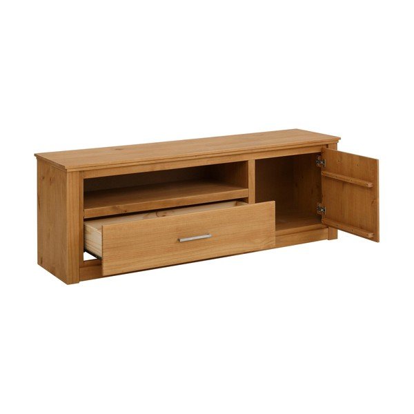 TV stolík z borovicového dreva v prírodnej farbe 160x55 cm Celia - Støraa-image-2