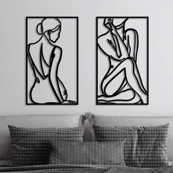 Kovová nástenná dekorácia 42x70 cm Minimalist Female – Wallity-image-3