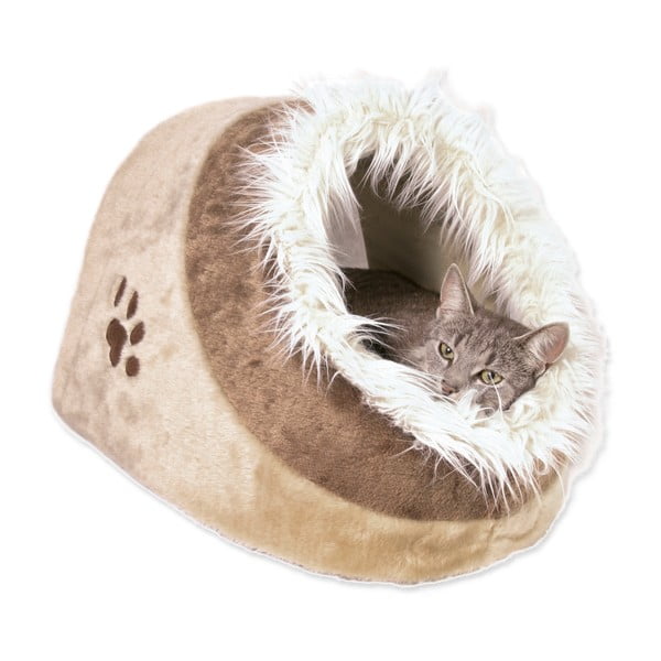 Béžový plyšový pelech pre mačku 35x26 cm Trixie Minou – Plaček Pet Products-image-1
