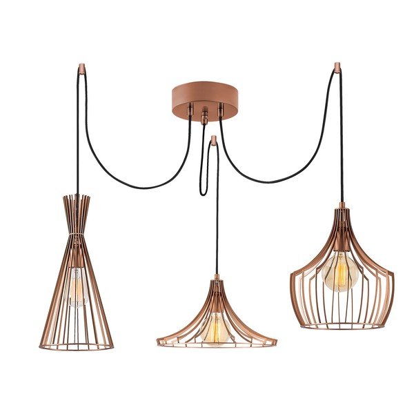 Závesné svietidlo v medenej farbe s kovovým tienidlom Mezopotamya – Opviq lights-image-4