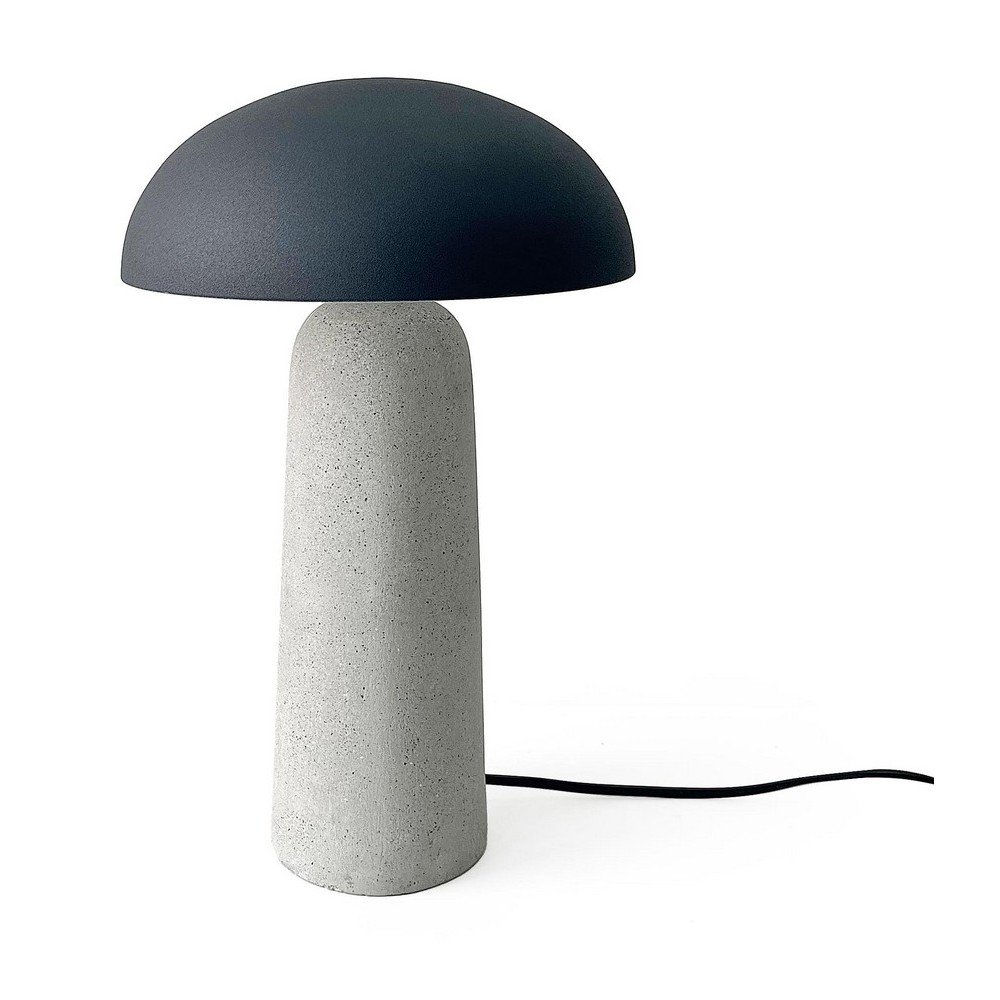 E-shop Sivá betónová stolová lampa s kovovým tienidlom (výška 39,5 cm) Delphine – Bizzotto