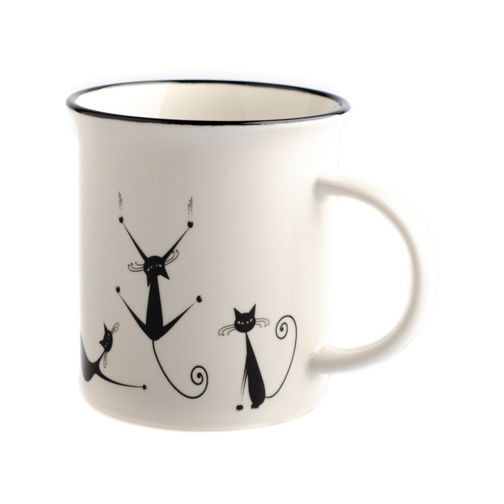 E-shop Porcelánový hrnček Dakls Cats Nero, 310 ml